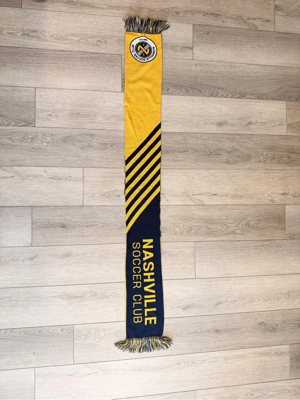 Nashville Soccer Club Ruffneck “Our Town Our Club” Scarf Navy Gold
